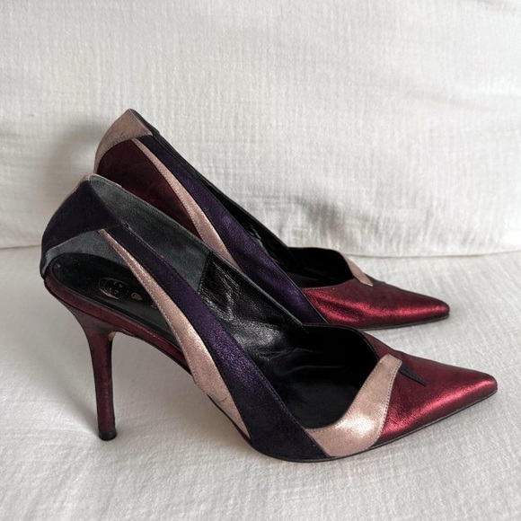 Eugenia Kim Shoes - Eugenia Kim Metallic Multicolored Leather Pointed Toe Pumps